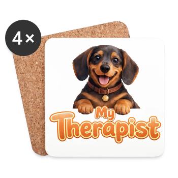 Dachshund My Therapist - Coasters (set of 4) - white - Front