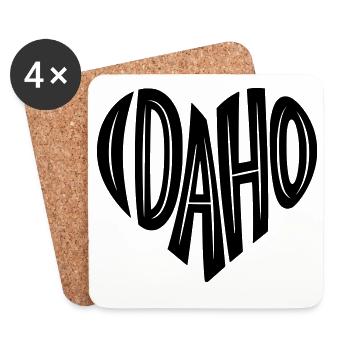 Idaho USA Herz Schriftzug - Untersetzer (4er-Set) - Weiß - Vorne