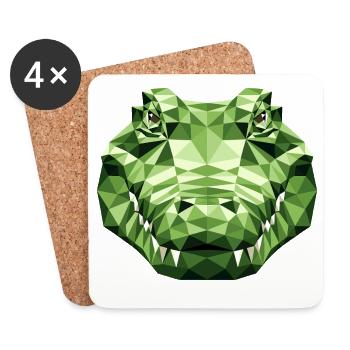 Krokodil Alligator Reptilien Kroko Liebe Krokodile - Untersetzer (4er-Set) - Weiß - Vorne
