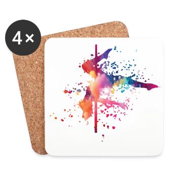 Pole Dance Bar Fitness Femmes Pole Danse - Dessous de verre (lot de 4) - blanc - Devant
