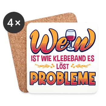 Wenn ist wie Klebeband – Löst Probleme - Untersetzer (4er-Set) - Weiß - Vorne