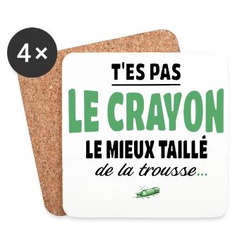 T’es pas le crayon le mieux taillé de la trousse - Dessous de verre (lot de 4) - blanc - Devant