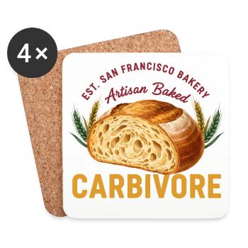 sourdough Bread Baking Carbivore San Francisco - Coasters (set of 4) - white - Front