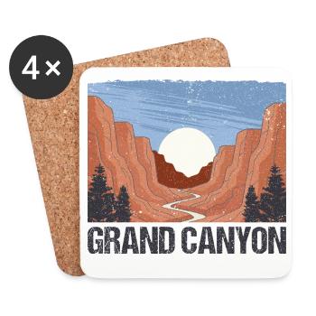 Wandern im Grand Canyon Nationalpark - Untersetzer (4er-Set) - Weiß - Vorne