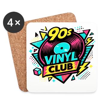 90s Vinyl Club Neon Pulse - Coasters (set of 4) - white - Front