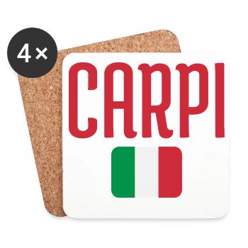 Capri Bold Typer avec drapeau italien - Dessous de verre (lot de 4) - blanc - Devant