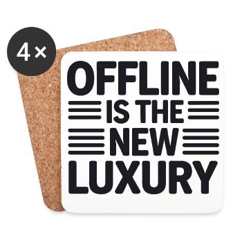  Offline Is The New Luxury Spruch Digital Detox - Untersetzer (4er-Set) - Weiß - Vorne