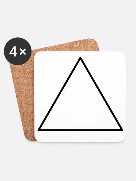 Symbol triangle equilateral - Coasters (set of 4) - white
