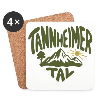 Tannenheimer Tal Berglandschaft Retro - Untersetzer (4er-Set) - Weiß - Vorne