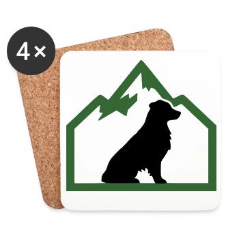 Noble Dog Mountains Outdoor Logo - Coasters (set of 4) - white - Front