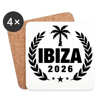 Palmier d’Ibiza 2026 - Dessous de verre (lot de 4) - blanc - Devant