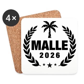 Palmier Malle 2026 - Dessous de verre (lot de 4) - blanc - Devant