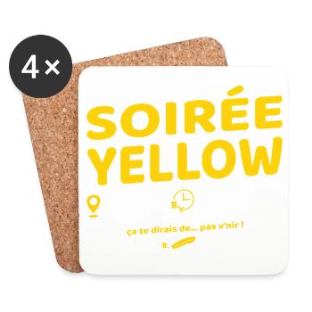 Soirée Yellow ! Soirées culte de Brice - Dessous de verre (lot de 4) - blanc - Devant
