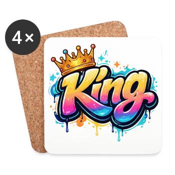 Royal Graffiti King - Coasters (set of 4) - white - Front