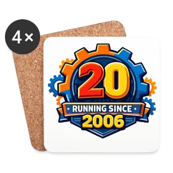 20 ans de course depuis 2006 Gear - Dessous de verre (lot de 4) - blanc - Devant
