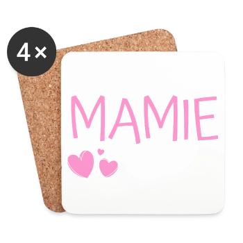 Promue Mamie 2026 Cadeau grossesse naissance bébé - Dessous de verre (lot de 4) - blanc - Devant