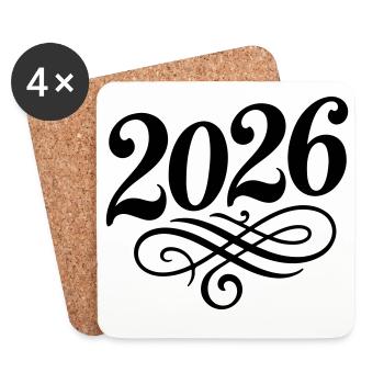 2026 year - Coasters (set of 4) - white - Front