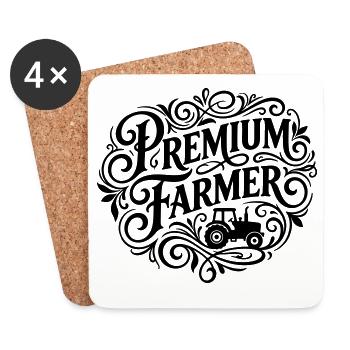 Premium Farmer Saying Farmer - Coasters (set of 4) - white - Front