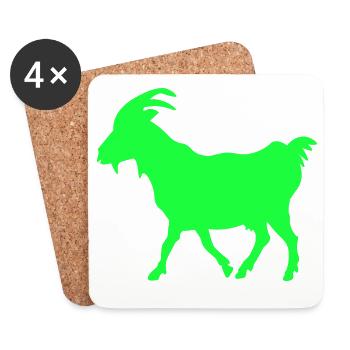 GOAT Ziege neon grün - Untersetzer (4er-Set) - Weiß - Vorne