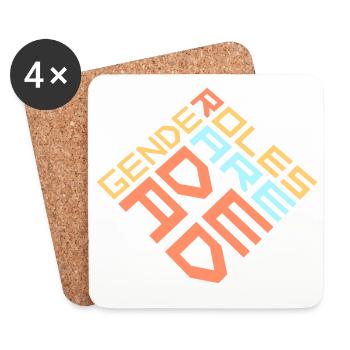 Gender Roles Are Dead Statement Freedom Saying - Coasters (set of 4) - white - Front