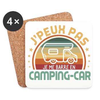 J’peux pas je me barre en camping-car humour - Dessous de verre (lot de 4) - blanc - Devant
