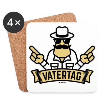 Vatertag Handzeichen (Männertag / Herrentag / 3C) - Untersetzer (4er-Set) - Weiß - Vorne