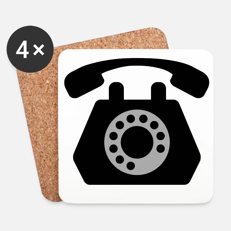 Telefon - Untersetzer (4er-Set) - Weiß