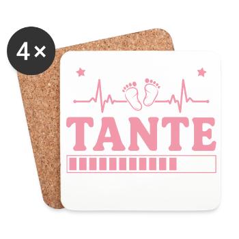 Ich werde Tante 2027 – Werdende Tante - Untersetzer (4er-Set) - Weiß - Vorne