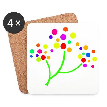 Neon Confetti Tree - Coasters (set of 4) - white - Front