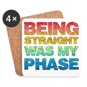 Being Straight Was My Phase LGBTQ Retro Design - Untersetzer (4er-Set) - Weiß - Vorne