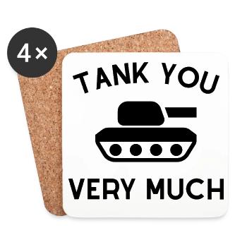 Tank You Very Much Panzerkampfwagen - Dessous de verre (lot de 4) - blanc - Devant