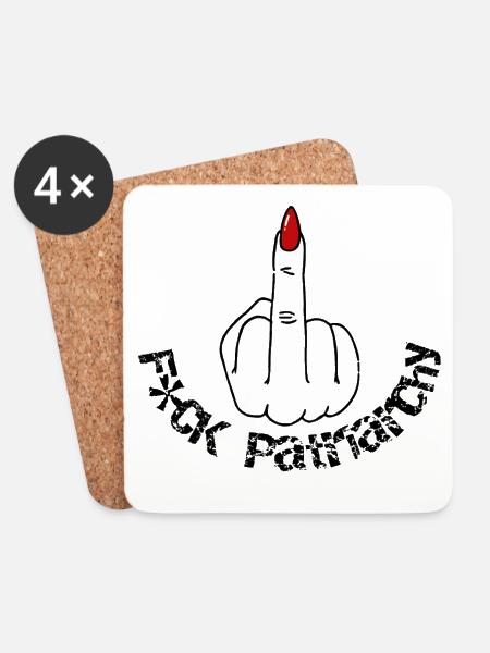 F*CK the Patriarchy - Untersetzer (4er-Set) - Weiß