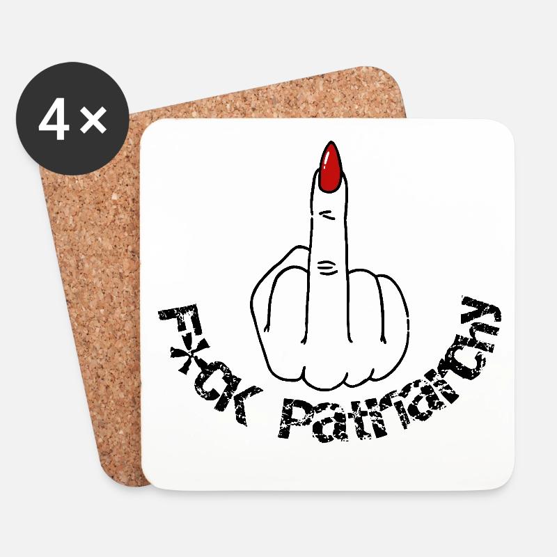 F*CK the Patriarchy - Untersetzer (4er-Set) - Weiß