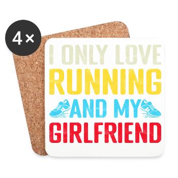 Running I Only Love Marathon Runner - Untersetzer (4er-Set) - Weiß - Vorne