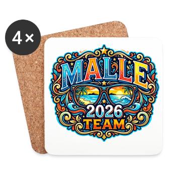 Malle 2026 Mallorca Holidays - Coasters (set of 4) - white - Front