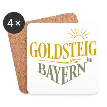 Goldsteig Bayern Wanderpfad - Untersetzer (4er-Set) - Weiß - Vorne