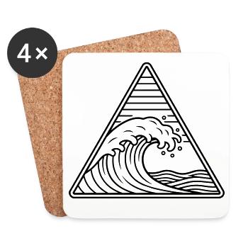 sea wave - Coasters (set of 4) - white - Front