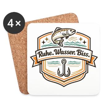 Ruhe Wasser Biss Badge - Untersetzer (4er-Set) - Weiß - Vorne