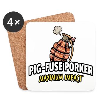 Maximaler Auswirkung von Schweine-Fusion - Untersetzer (4er-Set) - Weiß - Vorne