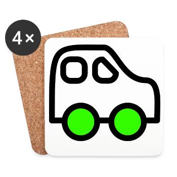 Voiture - Dessous de verre (lot de 4) - blanc - Devant