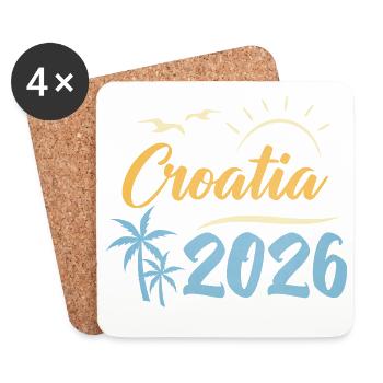 Croatia 2026 - Untersetzer (4er-Set) - Weiß - Vorne