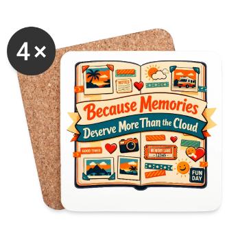 More than cloud | Scrapbooking Photos - Coasters (set of 4) - white - Front