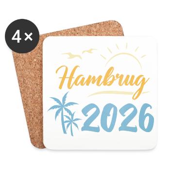 Hamburg 2026 - Untersetzer (4er-Set) - Weiß - Vorne