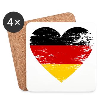 Heart Flag Germany - Coasters (set of 4) - white - Front