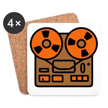 Tonbandgerät Audio Podcast Studio - Untersetzer (4er-Set) - Weiß - Vorne