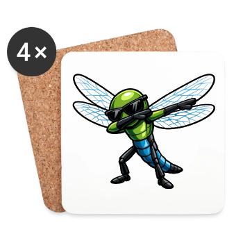Dabbing Libelle - Untersetzer (4er-Set) - Weiß - Vorne