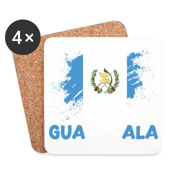 Guatemala Flagge T-Shirt Stolz & Heimat Chapín - Untersetzer (4er-Set) - Weiß - Vorne