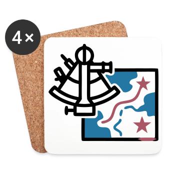 Sextant Navigation Map Vector - Coasters (set of 4) - white - Front