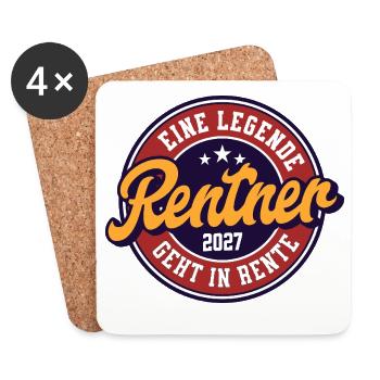 Rentner 2027 - Untersetzer (4er-Set) - Weiß - Vorne