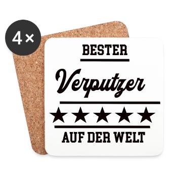 Verputzer Bester Handwerker Verputzerei - Untersetzer (4er-Set) - Weiß - Vorne
